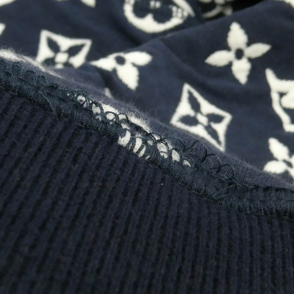 LOUIS VUITTON ルイ・ヴィトン 21SS RM211Q TCJ HIY53W フルモノグラム ジャカード クルーネック スウェット トレーナー ネイビー系 L【中古】