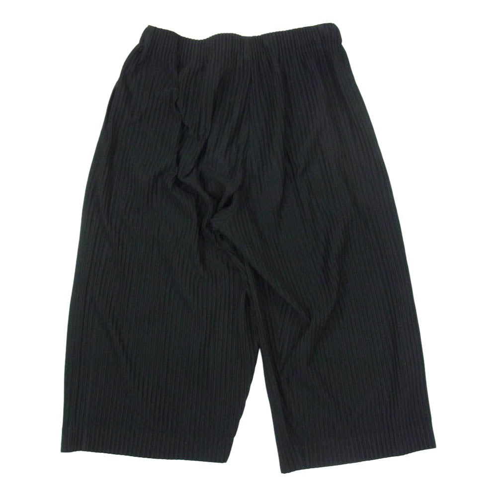 HOMME PLISSE ISSEY MIYAKE オム プリッセ イッセイミヤケ 20SS HP01JF122 プリーツ 加工 ワイド テーパード クロップド イージー パンツ ブラック系 2【中古】