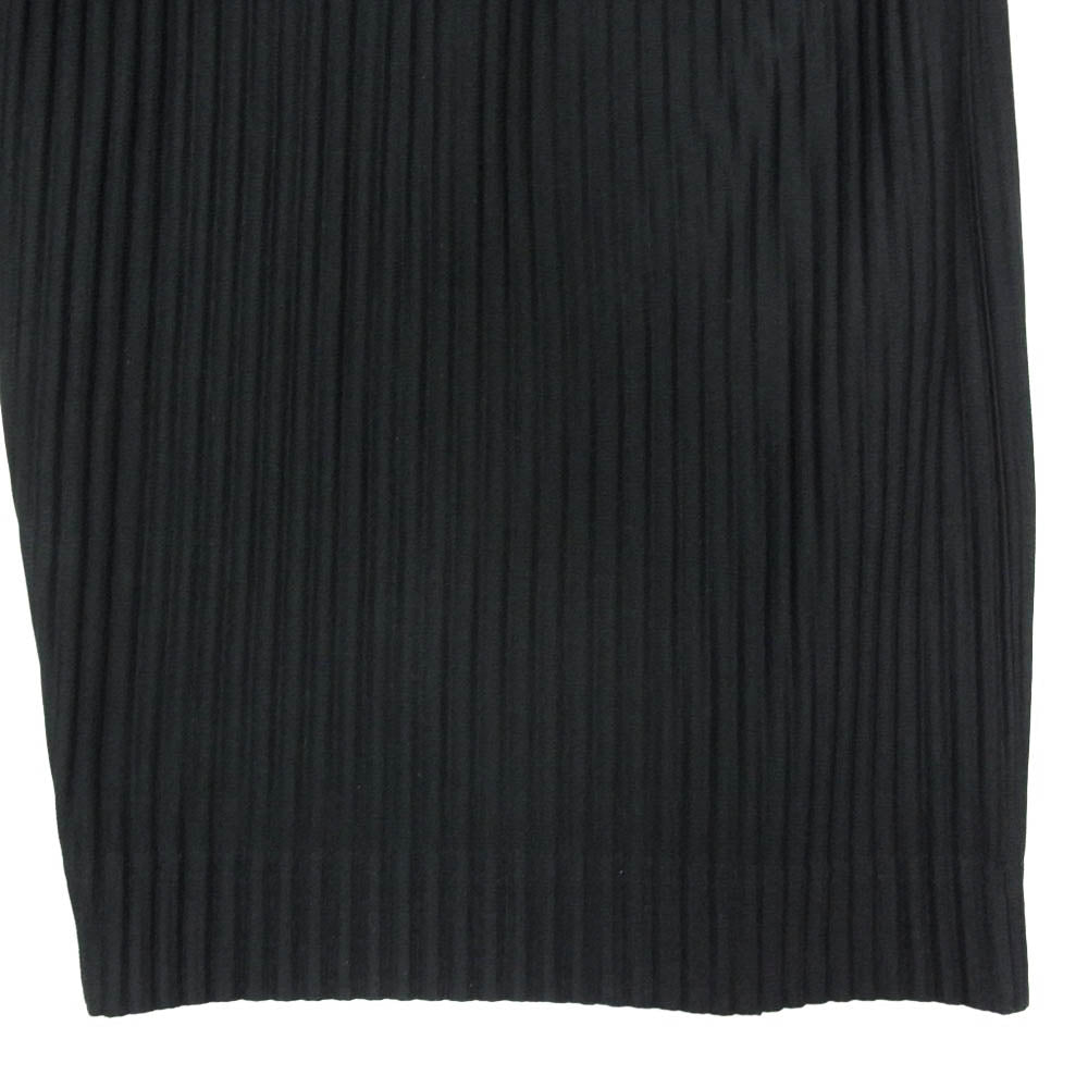 HOMME PLISSE ISSEY MIYAKE オム プリッセ イッセイミヤケ 20SS HP01JF122 プリーツ 加工 ワイド テーパード クロップド イージー パンツ ブラック系 2【中古】