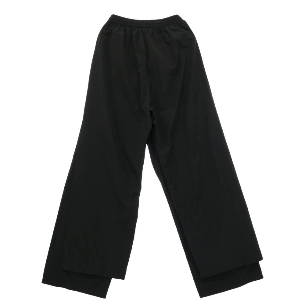 BALENCIAGA バレンシアガ 23SS 770502 TNQ25 Double Front Tracksuit Trousers ダブルフロント レイヤードワイド バギー パンツ ブラック系 XXS【中古】