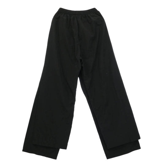 BALENCIAGA バレンシアガ 23SS 770502 TNQ25 Double Front Tracksuit Trousers ダブルフロント レイヤードワイド バギー パンツ ブラック系 XXS【中古】