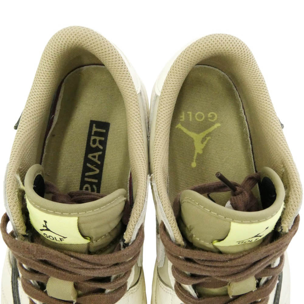 NIKE ナイキ FZ3124-200 【フェイクバスターズ鑑定済】× Travis Scott トラヴィススコット Air Jordan 1 Low Golf NRG エアジョーダン1 ロー ゴルフ NRG スニーカー ライトカーキ系 26.5cm【中古】