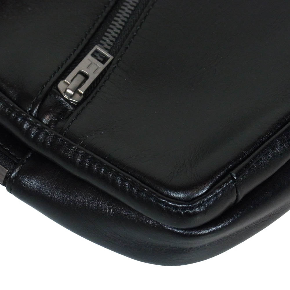 LUGGAGE LABEL ラゲッジレーベル 021-01261 ELEMENT SLING SHOULDER BAG エレメント スリングショルダー バッグ クローム鞣し スコッチガードTM加工 ボディバッグ ブラック系【美品】【中古】