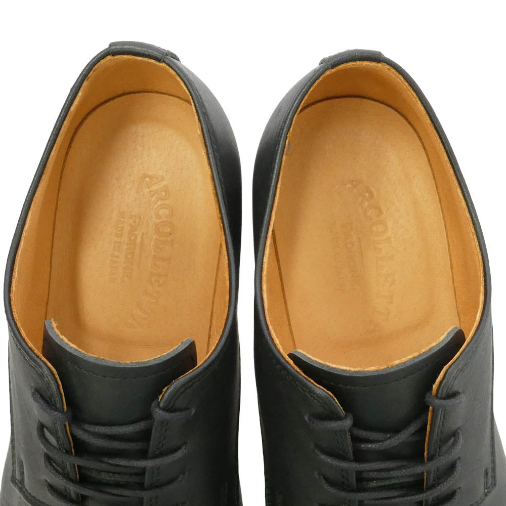 アルコレッタパドローネ AP8759-2001-24A EX DERBY PLAIN TOE SHOES ダービー プレーントゥ レザー シューズ ブラック系 40【中古】