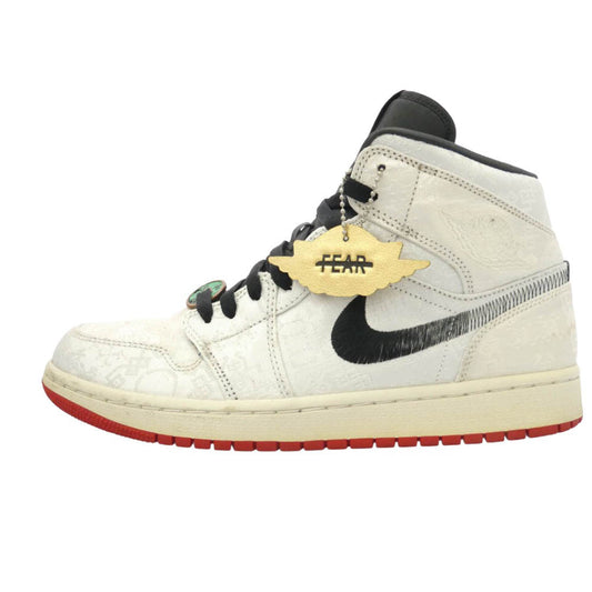 NIKE ナイキ CU2804-100 x CLOT クロット Air Jordan 1 Mid SE Fearless AJ1 ミッド フィアレス スニーカー シルバー系 ブラック系 27cm【中古】