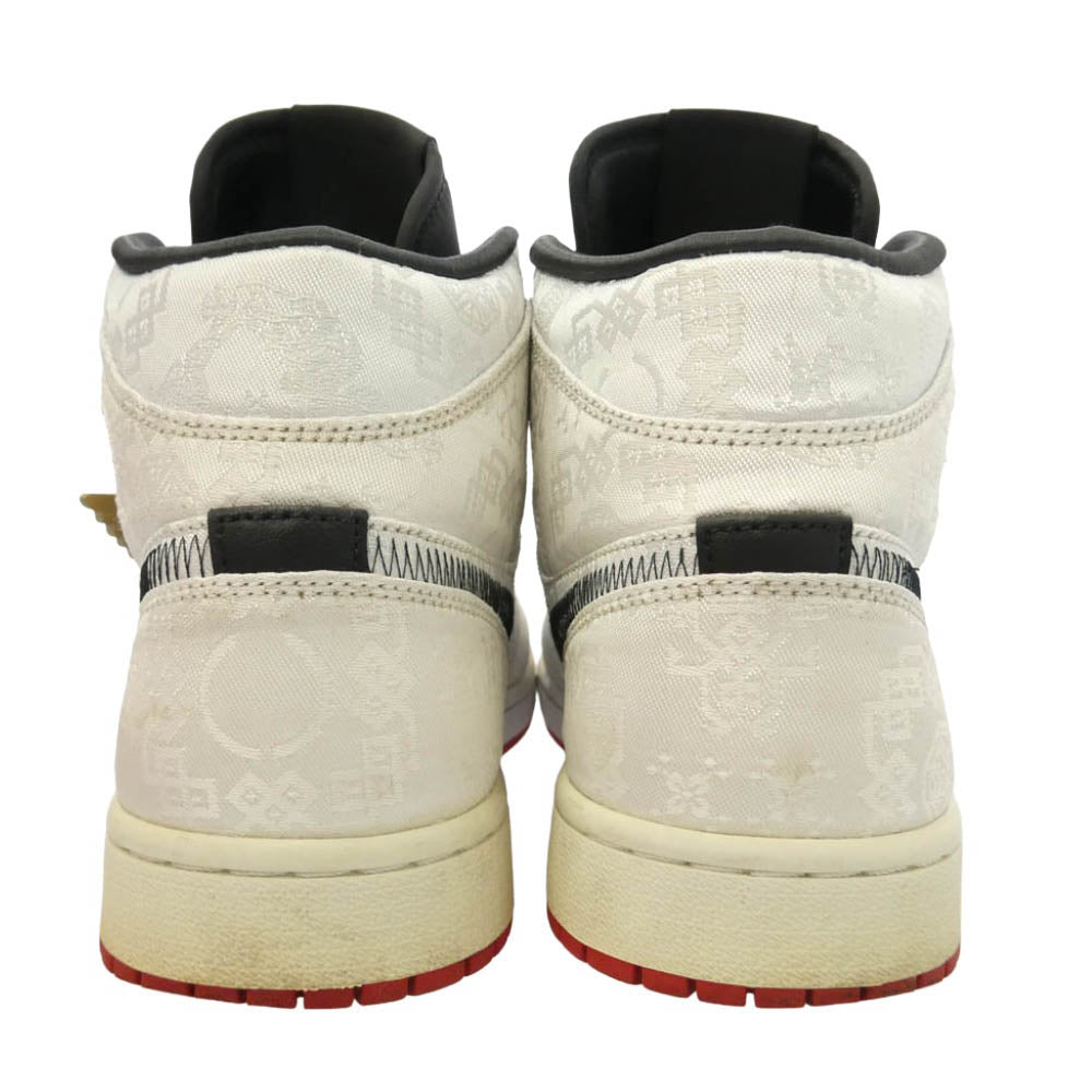 NIKE ナイキ CU2804-100 x CLOT クロット Air Jordan 1 Mid SE Fearless AJ1 ミッド フィアレス スニーカー シルバー系 ブラック系 27cm【中古】