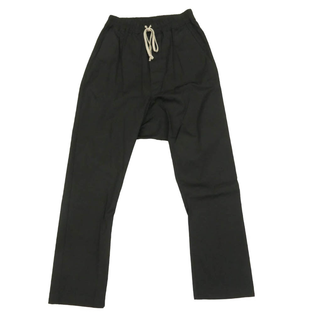 Rick Owens リックオウエンス 26AW RU02F4380-TE Cotton Poplin Drawstring Long コットン ポプリン ドローストリング ロング パンツ ブラック系 IT48【中古】