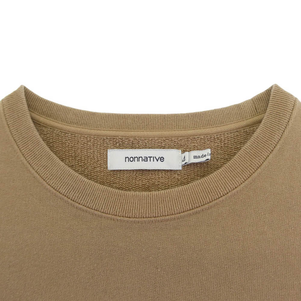 nonnative ノンネイティブ 19SS NN-C3503 COACH CREW PULLOVER COTTON SWEAT OVERDYED オーバーダイ加工 クルース ウェット ライトブラウン系 4【中古】