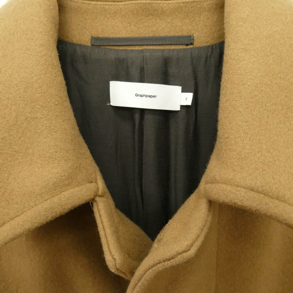 GRAPHPAPER グラフペーパー GM184-10511B Cashmere Long Coat ウール カシミヤ混 ロング コート ベージュ系 2【中古】