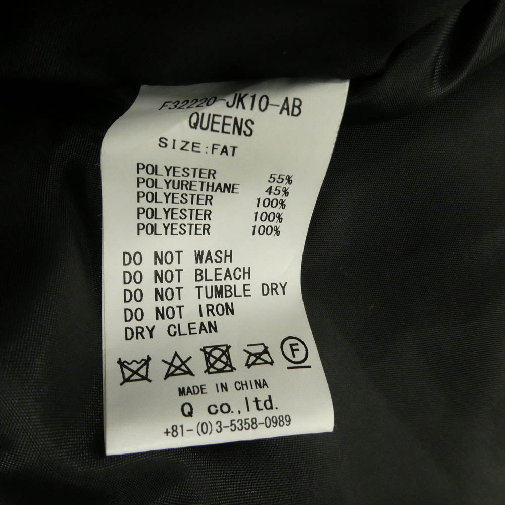 FAT エフエーティー F32220-JK10-AB F.A.T. QUEENS JACKET クイーンズ ジャケット フェイクレザージャケット ブラック系 FAT【中古】