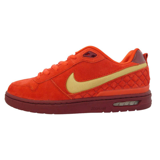 NIKE ナイキ IQ5648-600 SB x Paul Rodriguez ポール・ロドリゲス P-Rod 1 スエード ローカット スニーカー レッド系 ゴールド系 27.5cm【極上美品】【中古】