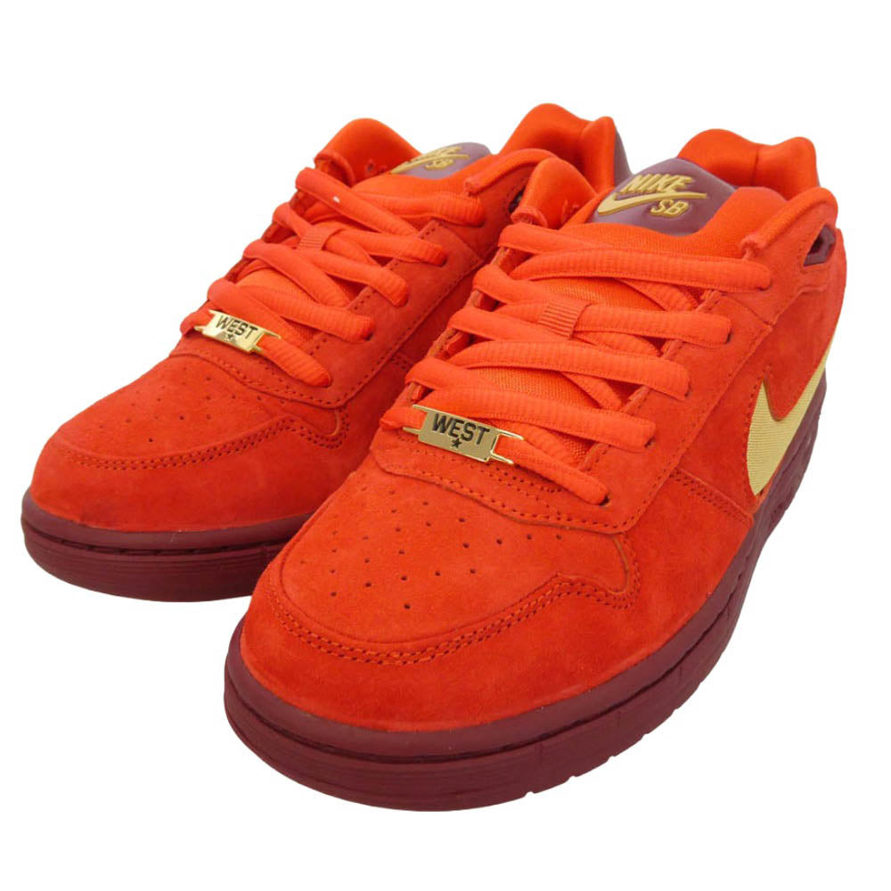 NIKE ナイキ IQ5648-600 SB x Paul Rodriguez ポール・ロドリゲス P-Rod 1 スエード ローカット スニーカー レッド系 ゴールド系 27.5cm【極上美品】【中古】