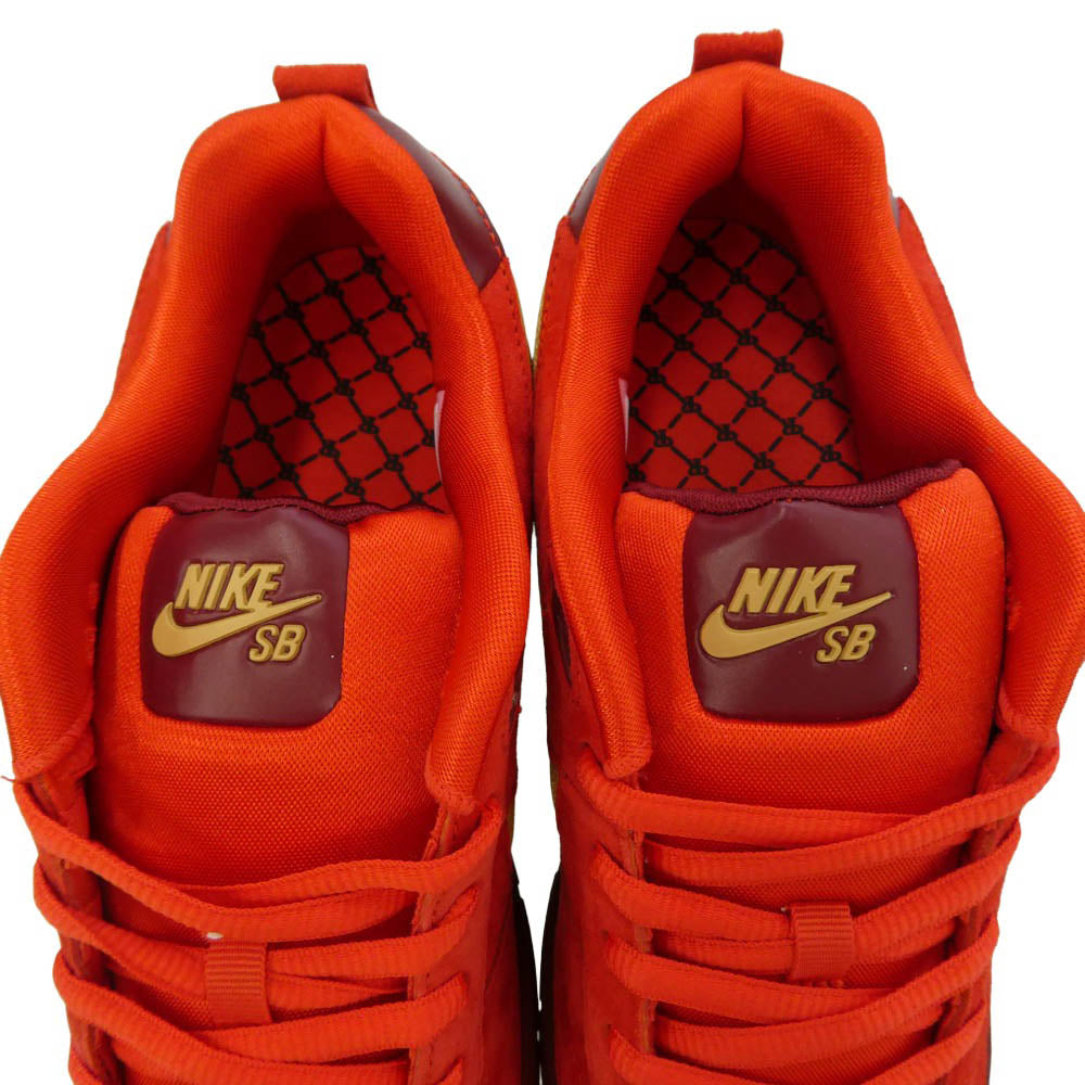 NIKE ナイキ IQ5648-600 SB x Paul Rodriguez ポール・ロドリゲス P-Rod 1 スエード ローカット スニーカー レッド系 ゴールド系 27.5cm【極上美品】【中古】