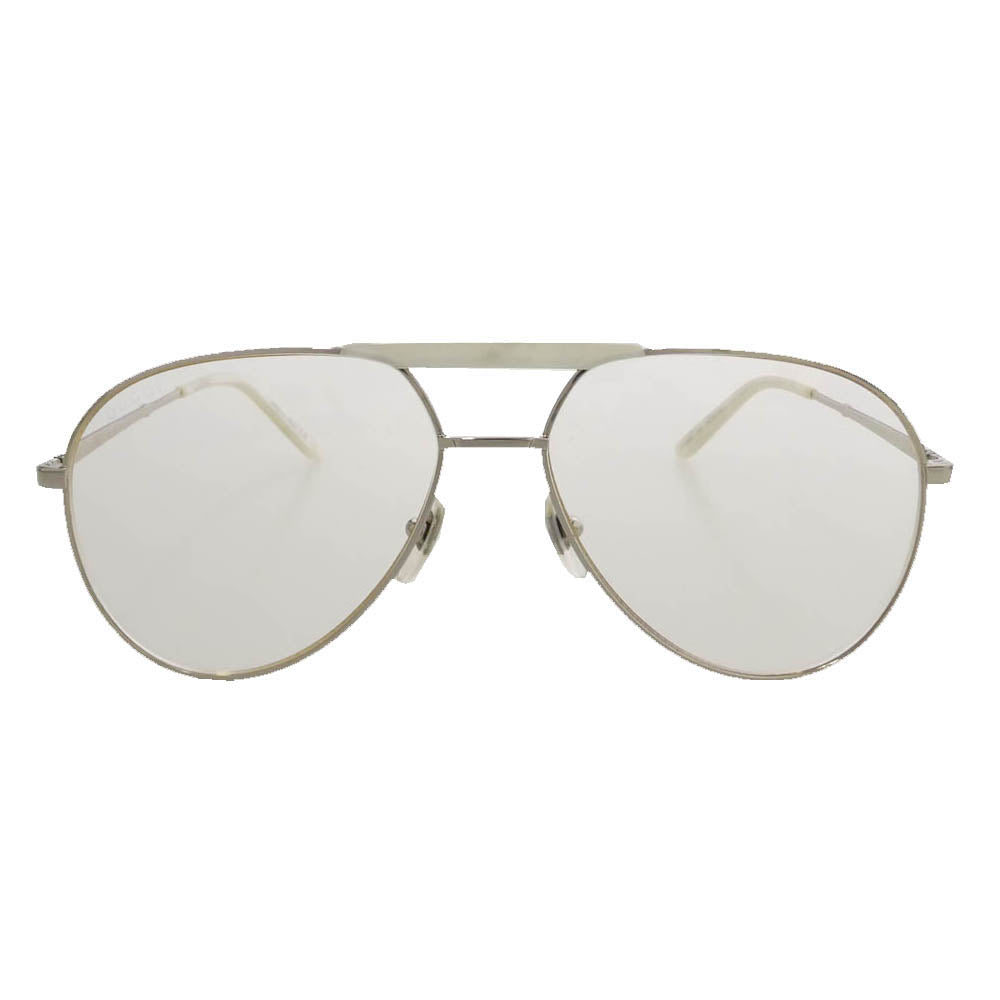 GUCCI グッチ GG0242S ティアドロップ アビエーター メガネ 眼鏡 アイウェア シルバー系 ホワイト系 59□15-145【中古】