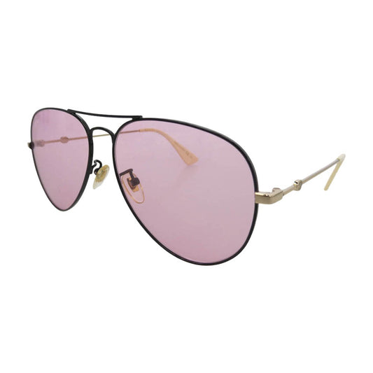 GUCCI グッチ GG0515S ティアドロップ アビエーター ピンクレンズ サングラス アイウェア ピンク系 ブラック系 60□14-145【中古】