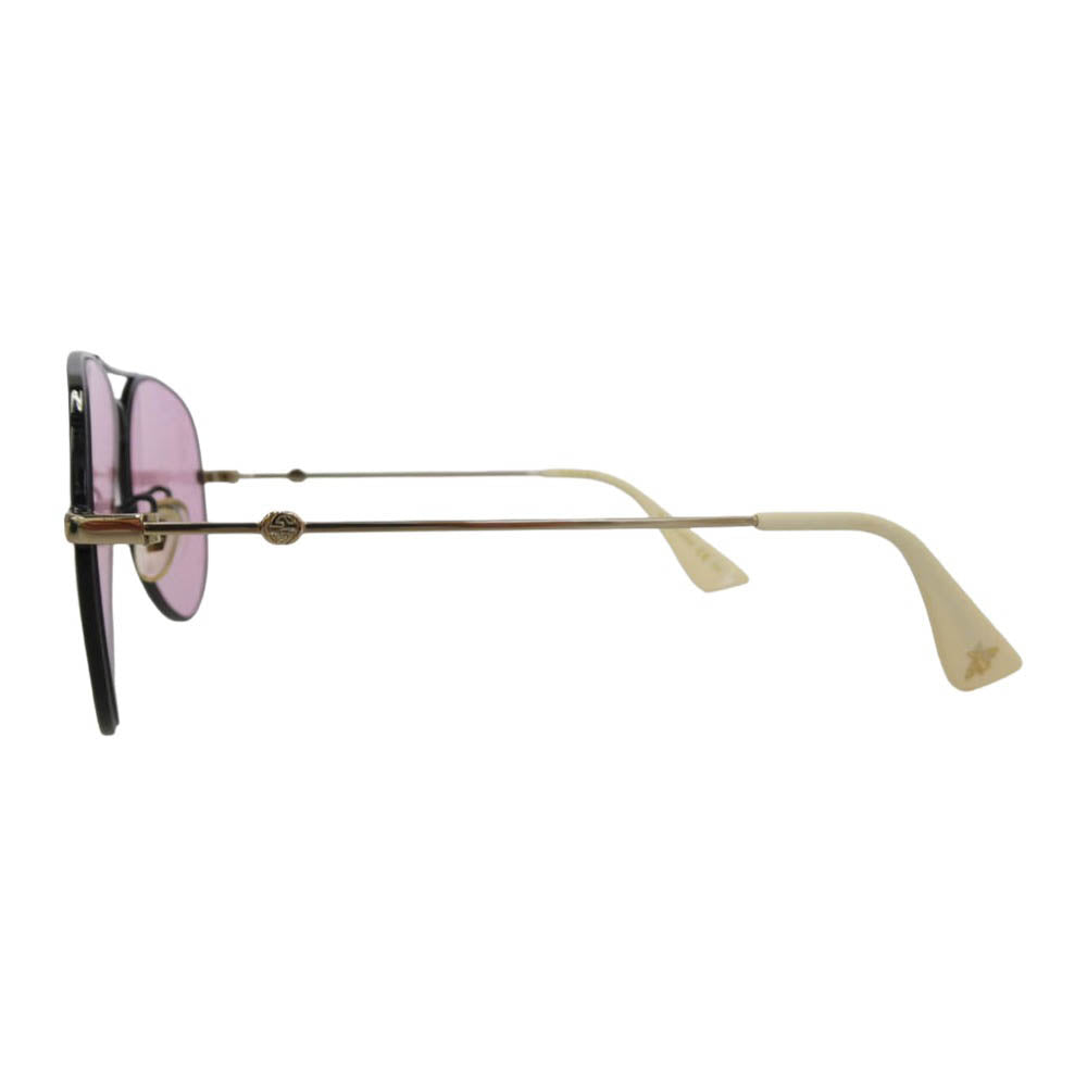 GUCCI グッチ GG0515S ティアドロップ アビエーター ピンクレンズ サングラス アイウェア ピンク系 ブラック系 60□14-145【中古】