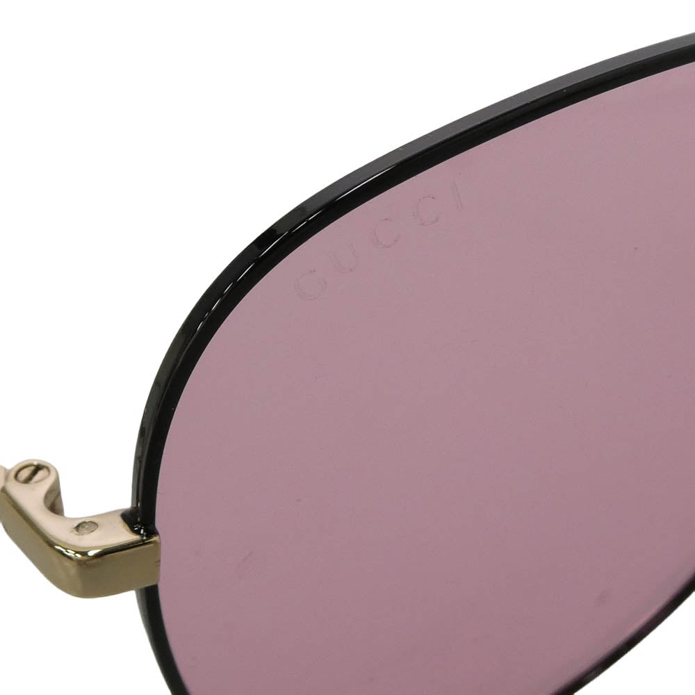 GUCCI グッチ GG0515S ティアドロップ アビエーター ピンクレンズ サングラス アイウェア ピンク系 ブラック系 60□14-145【中古】