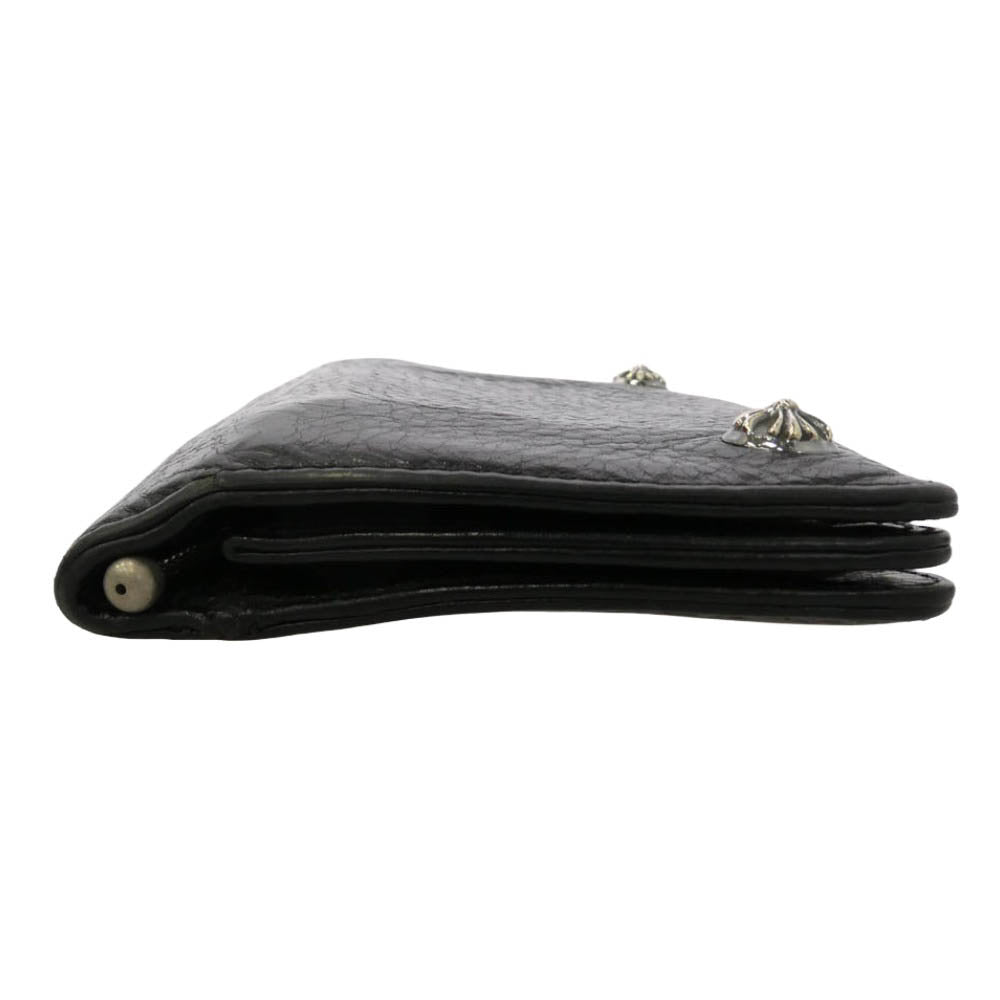 CHROME HEARTS クロムハーツ（原本有） 2ZIP 2ジップ クロスボールボタン レザーウォレット 財布 ブラック系【中古】