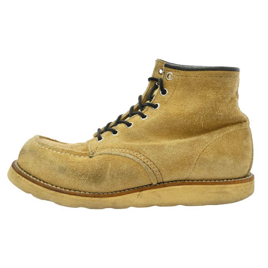 RED WING レッドウィング 8173 刺繍羽根タグ モックトゥ ブーツ ライトブラウン系 実寸26cm程度【中古】