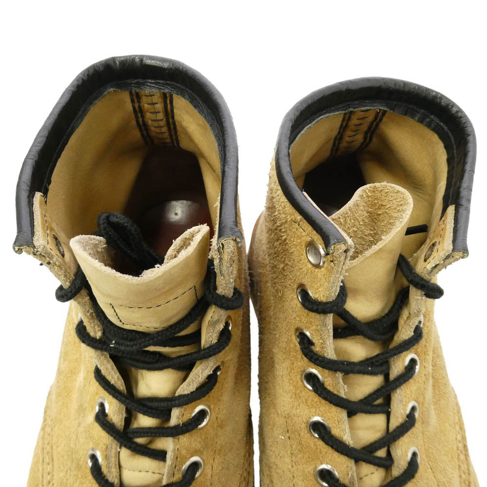 RED WING レッドウィング 8173 刺繍羽根タグ モックトゥ ブーツ ライトブラウン系 実寸26cm程度【中古】