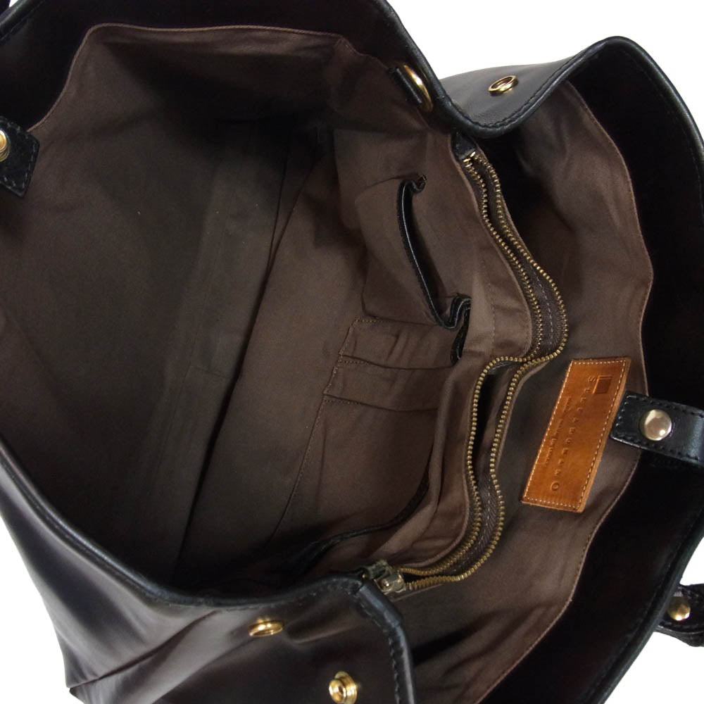 STEFANOMANO ステファノマーノ オールレザー ビジネス トート ダークブラウン系【中古】