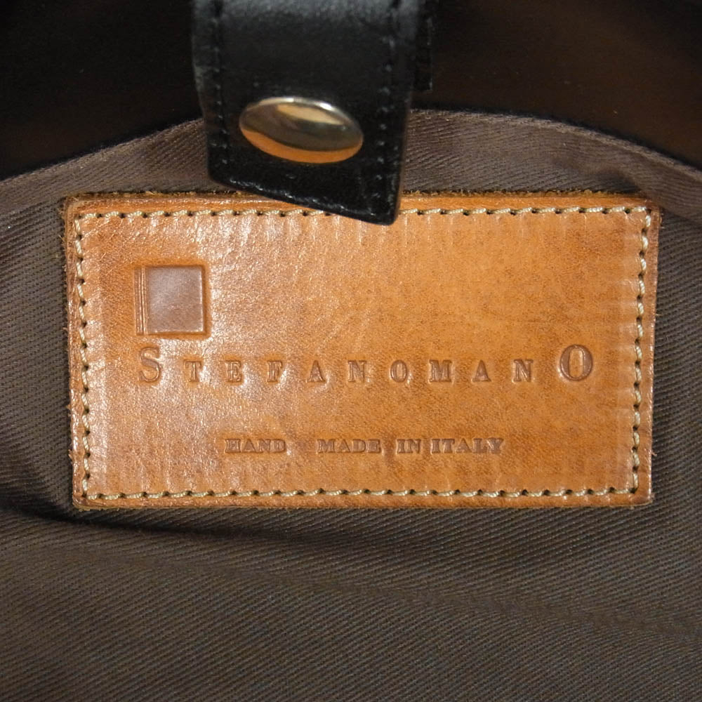 STEFANOMANO ステファノマーノ オールレザー ビジネス トート ダークブラウン系【中古】