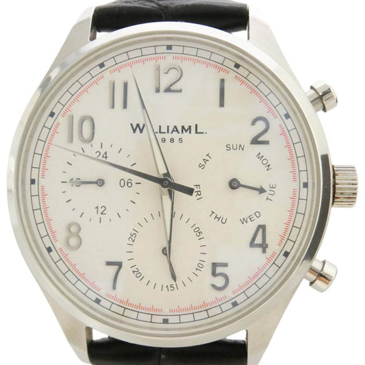 ウィリアムエル WLAC03BOCN Vintage Style Calendar ヴィンテージスタイルカレンダー 腕時計 ブラック系【中古】