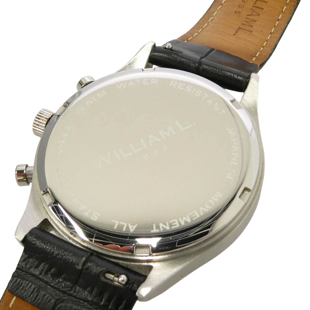 ウィリアムエル WLAC03BOCN Vintage Style Calendar ヴィンテージスタイルカレンダー 腕時計 ブラック系【中古】