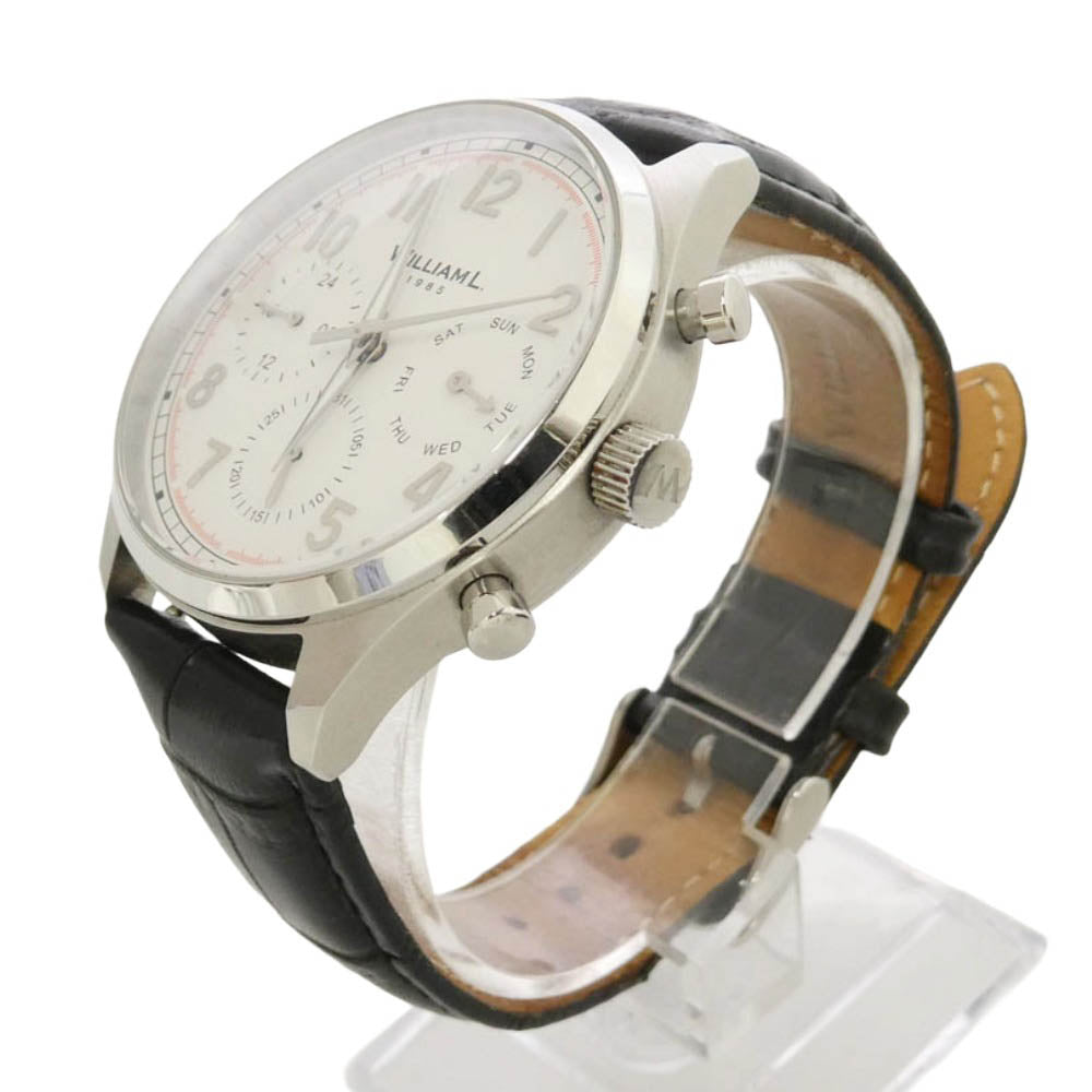 ウィリアムエル WLAC03BOCN Vintage Style Calendar ヴィンテージスタイルカレンダー 腕時計 ブラック系【中古】