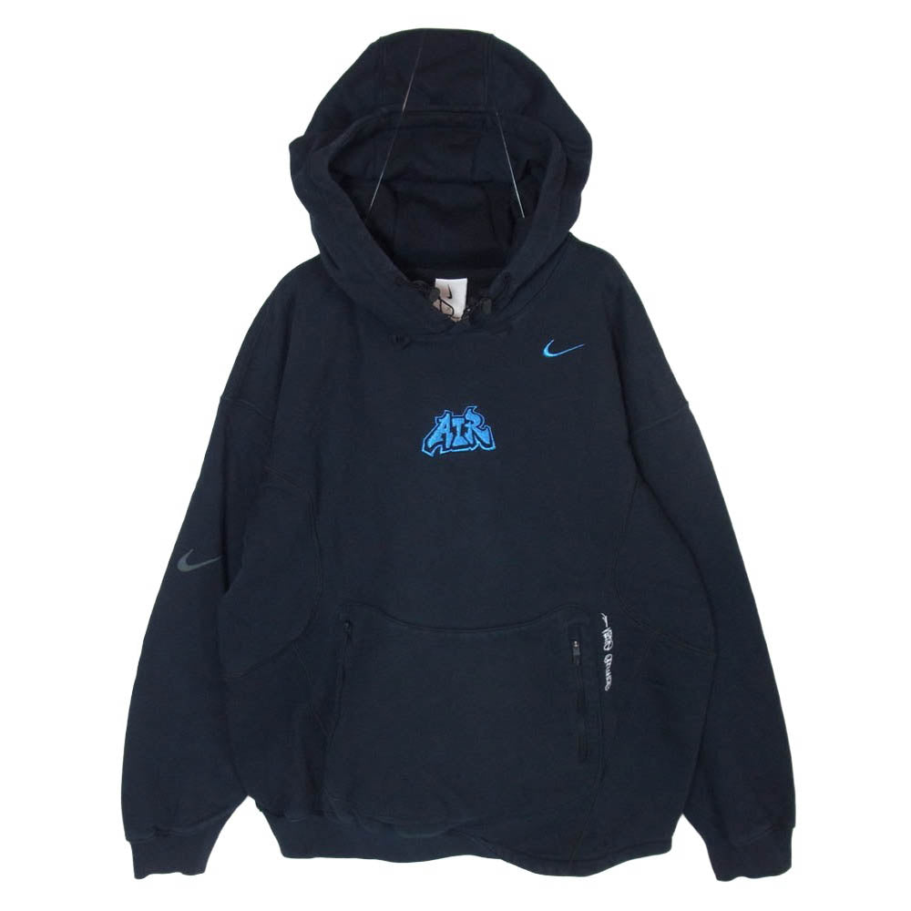 OFF-WHITE オフホワイト NIKE ナイキ × NIKE ナイキ DN1760-010 AS M NRG OFF-WHITE FLC HOODIE ロゴプリント プルオーバー フーディー パーカー スウェット ネイビー系 M【中古】