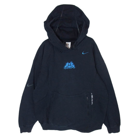 OFF-WHITE オフホワイト NIKE ナイキ × NIKE ナイキ DN1760-010 AS M NRG OFF-WHITE FLC HOODIE ロゴプリント プルオーバー フーディー パーカー スウェット ネイビー系 M【中古】