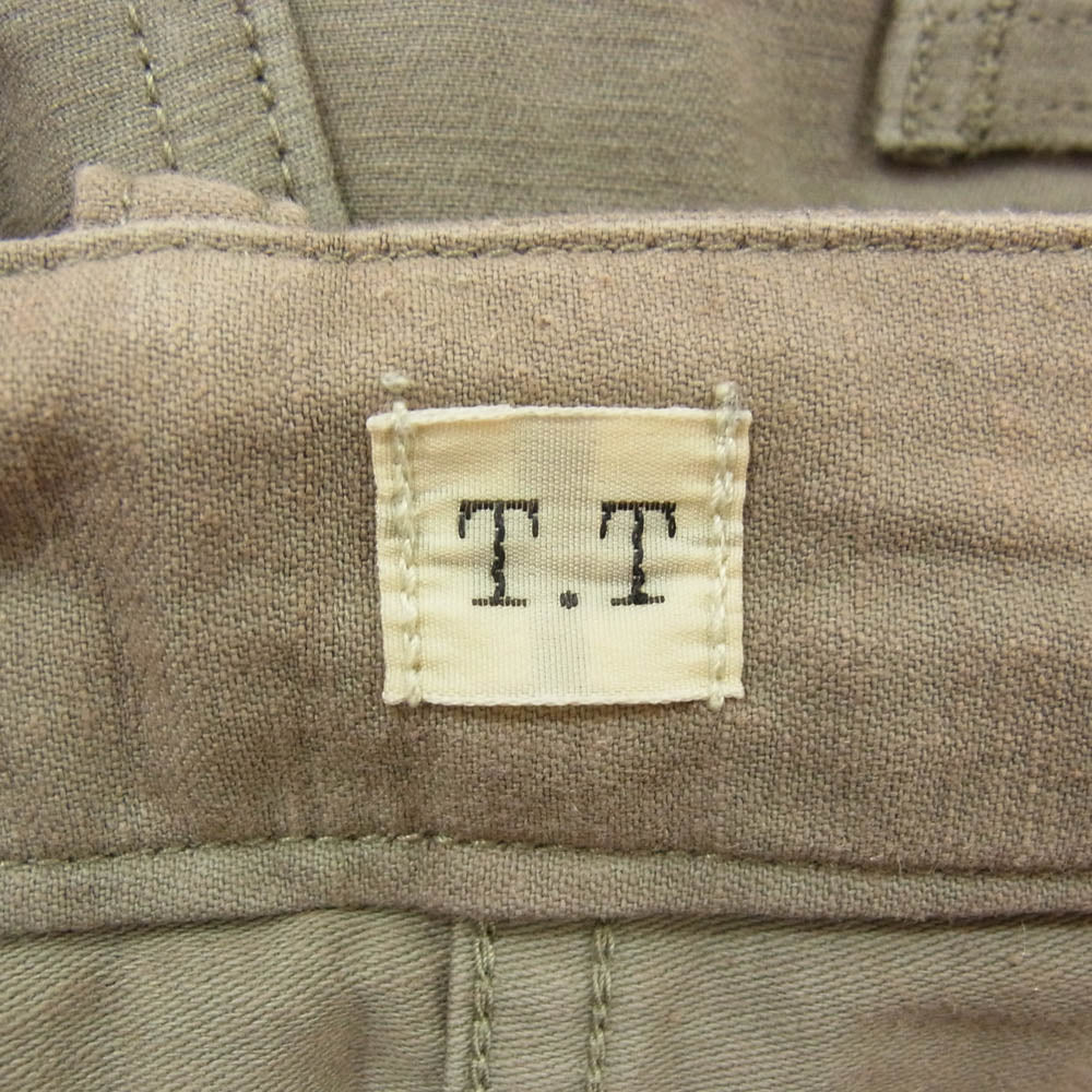 タイガタカハシ T.T LOT.209 BUCKLE-BACKED TROUSERS バックルバックワイド トラウザー パンツ ブラウン系 32【美品】【中古】