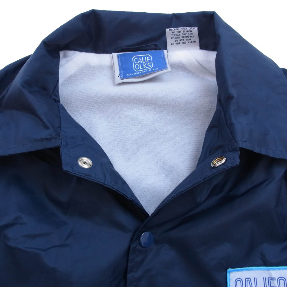 カリフォークス ロゴ ワッペン ナイロン コーチ ジャケット ネイビー系 M【中古】
