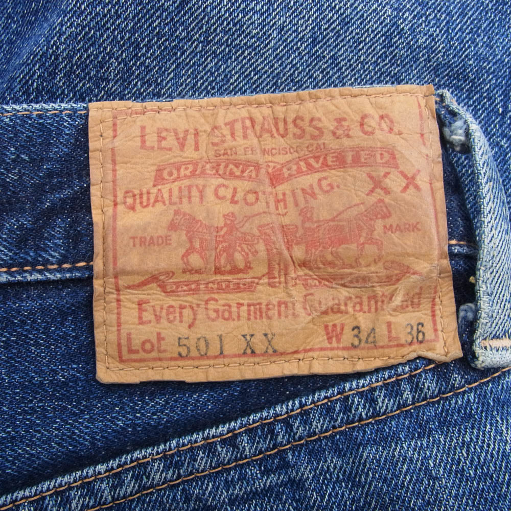 Levi's リーバイス LVC 501XX 55501 BIGE カットオフ デニム ハーフ パンツ インディゴブルー系 W34L36【中古】