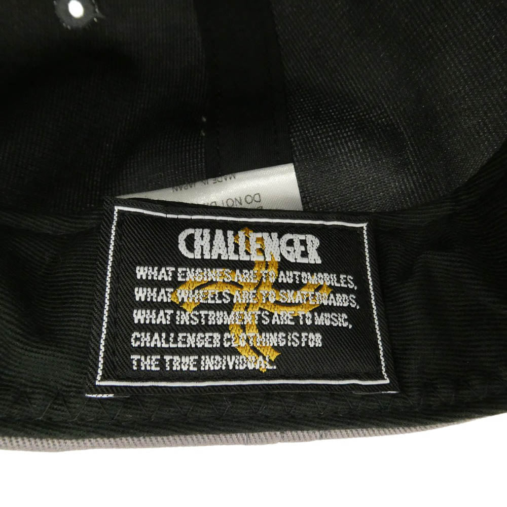 CHALLENGER チャレンジャー RECORDS ベースボール キャップ 日本製 グレー系 ブラック系【中古】
