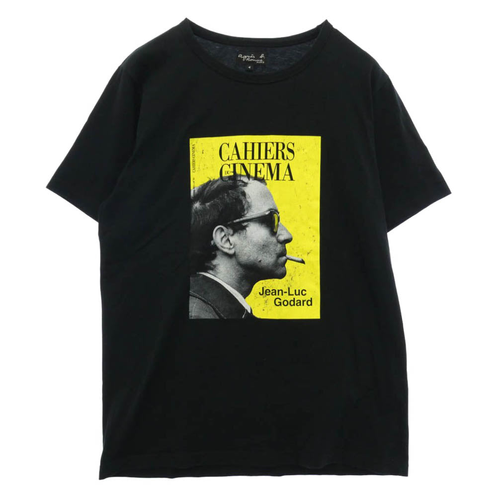 agnes b. アニエスベー Cahiers du Cinema フォトプリント 半袖 Tシャツ ブラック系 1【中古】