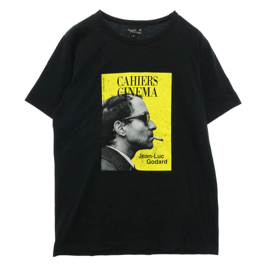 agnes b. アニエスベー Cahiers du Cinema フォトプリント 半袖 Tシャツ ブラック系 1【中古】