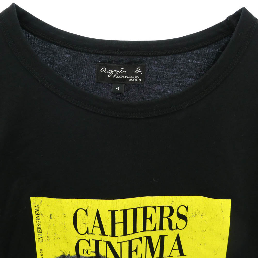 agnes b. アニエスベー Cahiers du Cinema フォトプリント 半袖 Tシャツ ブラック系 1【中古】