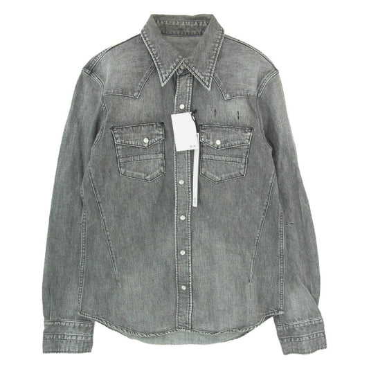 NUMBER(N)INE ナンバーナイン 10AW ウエスタン デニムシャツ グレー系 ブラック系 3【中古】