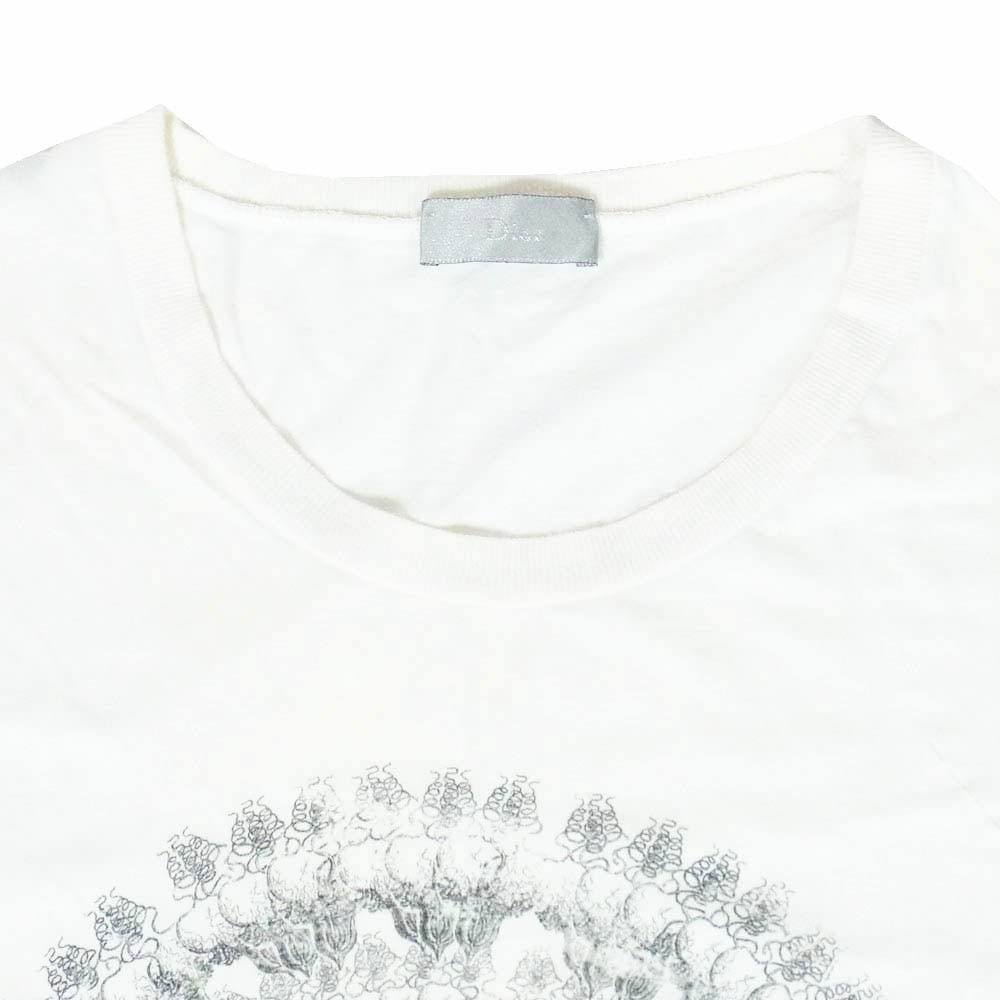 DIOR HOMME ディオールオム 05AW 5WH3060505 Hedi Slimane archive 05AW エディ期 ピーコック プリント 半袖 Tシャツ ホワイト系 L【中古】
