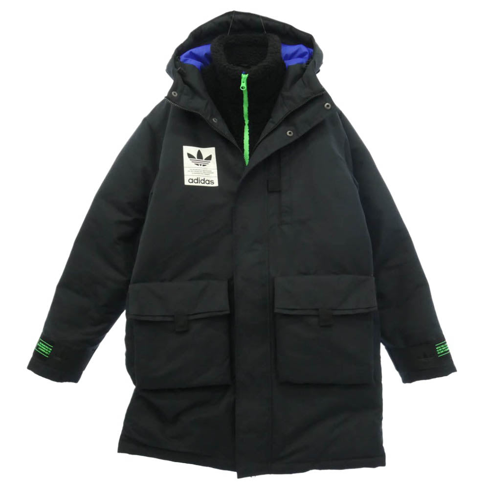 adidas アディダス H58062 2 IN 1LAYERED DOWN JACKET レイヤード ダウンジャケット フリース ベスト ブラック系 S【中古】