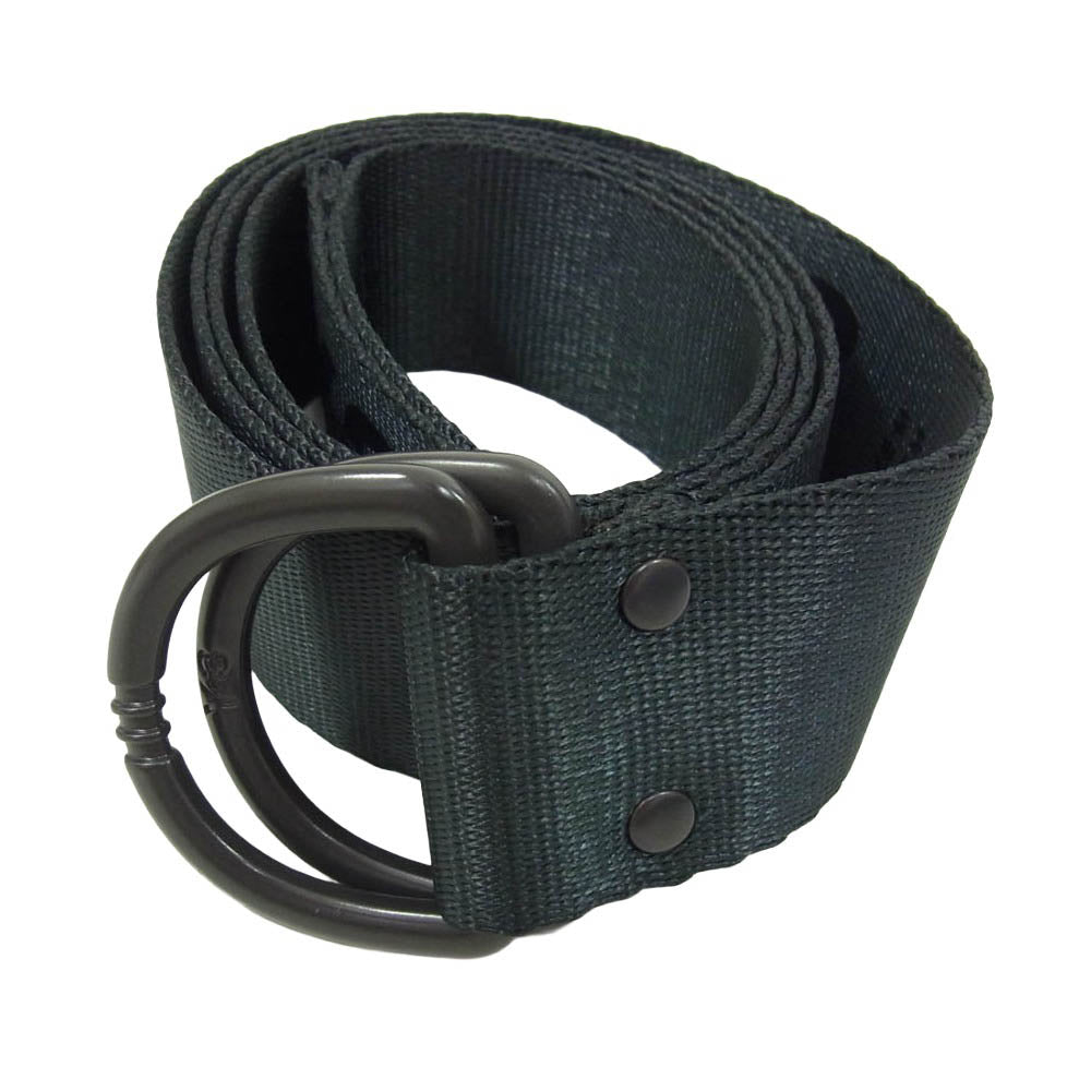 Y-3 Yohji Yamamoto ワイスリー ヨウジヤマモト LOGO BELT ロゴ プリント Dリング ベルト ブラック系【美品】【中古】