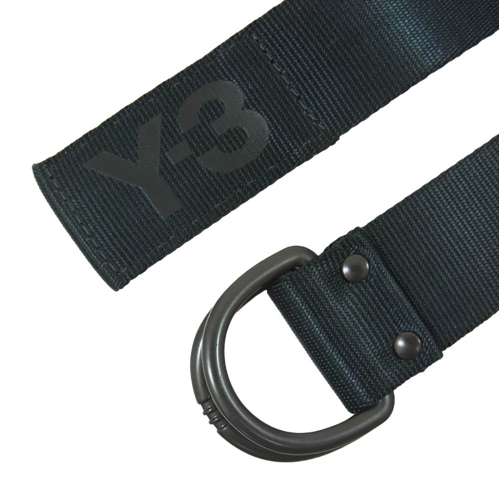 Y-3 Yohji Yamamoto ワイスリー ヨウジヤマモト LOGO BELT ロゴ プリント Dリング ベルト ブラック系【美品】【中古】