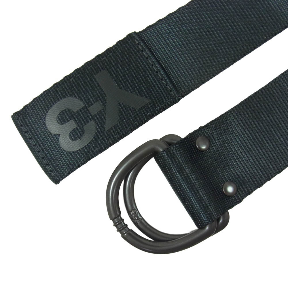 Y-3 Yohji Yamamoto ワイスリー ヨウジヤマモト LOGO BELT ロゴ プリント Dリング ベルト ブラック系【美品】【中古】