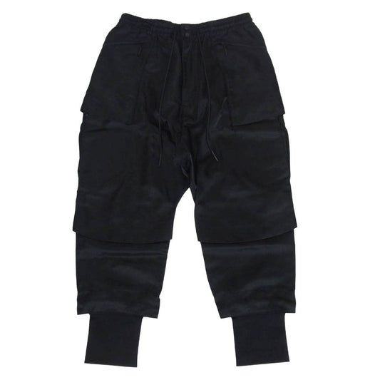 Y-3 Yohji Yamamoto ワイスリー ヨウジヤマモト 21AW HB3433 CLASSIC TECH TWILL CARGO PANTS クラシック テック ナイロン ツイル 裾リブ カーゴパンツ ブラック系 S【中古】