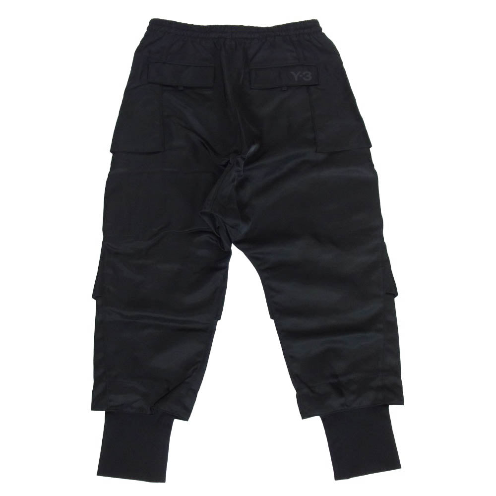 Y-3 Yohji Yamamoto ワイスリー ヨウジヤマモト 21AW HB3433 CLASSIC TECH TWILL CARGO PANTS クラシック テック ナイロン ツイル 裾リブ カーゴパンツ ブラック系 S【中古】