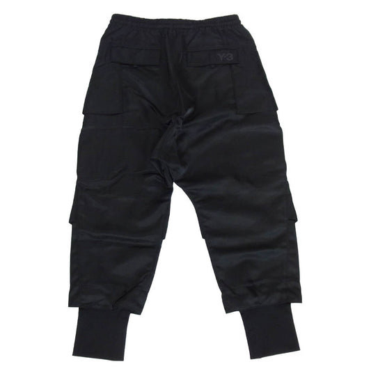 Y-3 Yohji Yamamoto ワイスリー ヨウジヤマモト 21AW HB3433 CLASSIC TECH TWILL CARGO PANTS クラシック テック ナイロン ツイル 裾リブ カーゴパンツ ブラック系 S【中古】