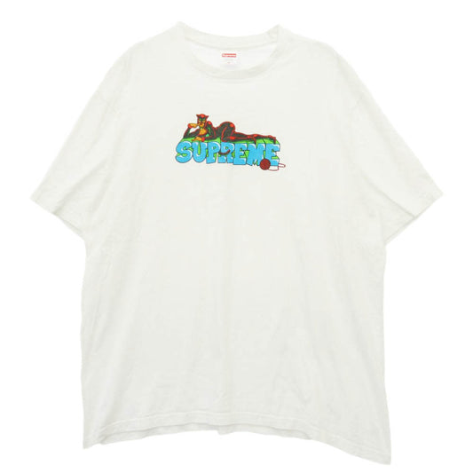 Supreme シュプリーム 22AW Catwoman Tee キャットウーマン プリント 半袖 Tシャツ ホワイト系 XL【中古】