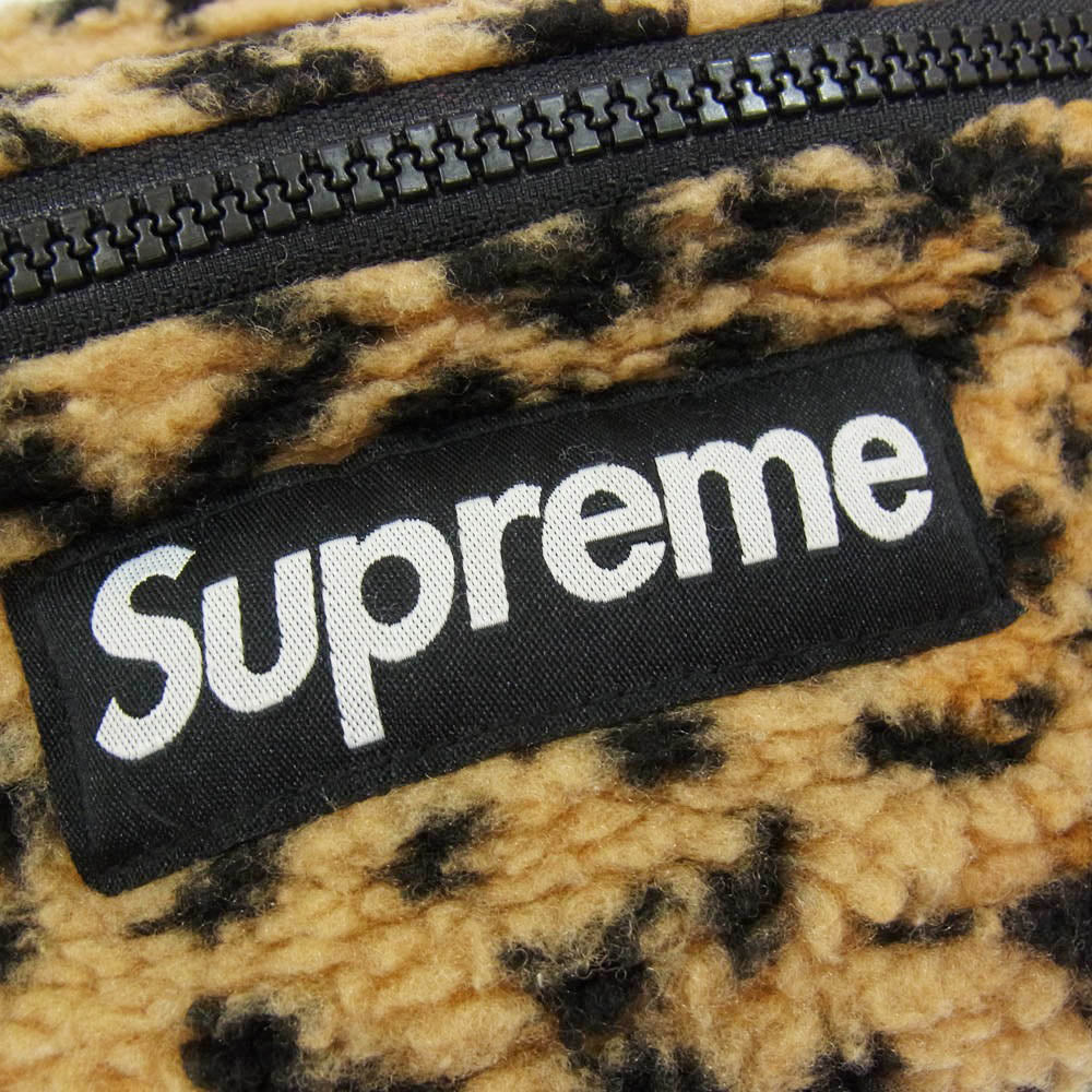 Supreme シュプリーム 17AW Leopard Fleece Waist Bag レオパード フリース ウエスト ショルダーバッグ ブラウン系 ブラック系【中古】