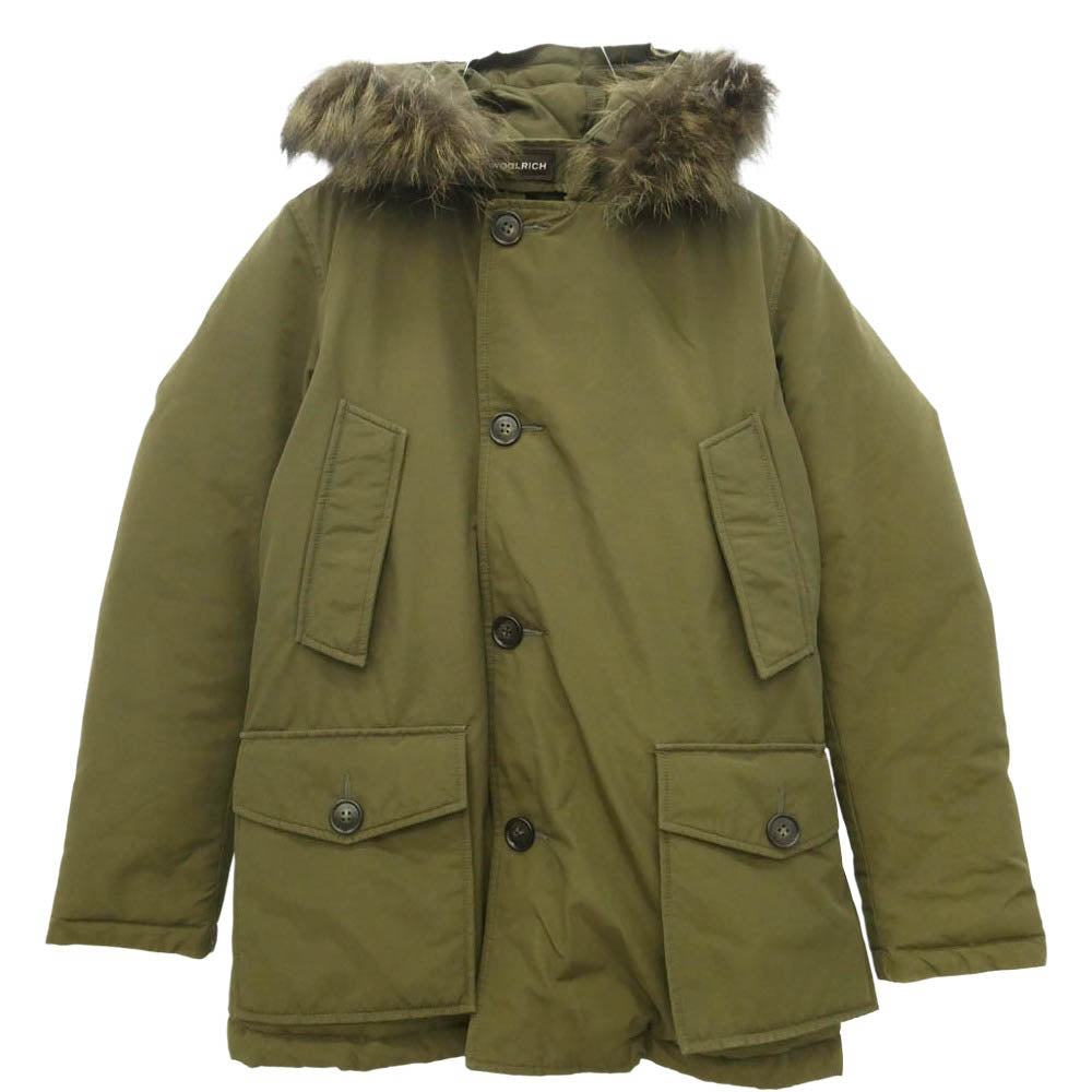 WOOLRICH ウールリッチ EDIFICE エディフィス WOOU0381 × EDIFICE エディフィス ARCTIC PARKA アークティック パーカ ダウン ジャケット カーキ系 XS【中古】